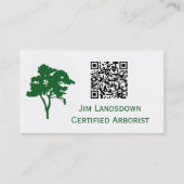 QR-Code benutzerdefinierter Baum Arborist Firmenka Visitenkarte (Rückseite)