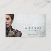 QR-Code Benutzerdefinierter grauer Demask Vintager Visitenkarte (Vorderseite)