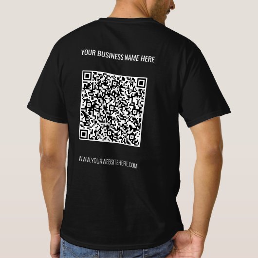 QR-Code Benutzerdefinierter Text Business Promotio T-Shirt (Rückseite)