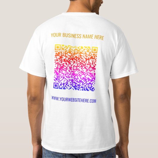 QR Code Benutzerdefinierter Text Business T - Shir T-Shirt (Rückseite)