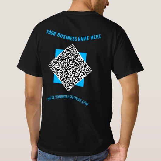 QR Code Benutzerdefinierter Text Business T - Shir T-Shirt (Rückseite)
