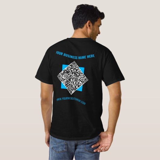 QR Code Benutzerdefinierter Text Business T - Shir T-Shirt (Schwarz voll)