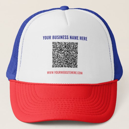 QR Code Benutzerdefinierter Text Business Trucker Truckerkappe (Vorderseite)