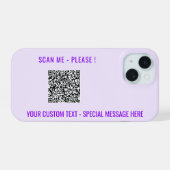 QR Code Benutzerdefinierter Text Ihr Personalisier iPhone 15 Hülle (Rückseite (Horizontal))