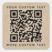 QR-Code benutzerdefinierter Text oben in der Unter Quadratischer Aufkleber (Vorderseite)