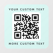 QR-Code benutzerdefinierter Text oben und unten bl Fensteraufkleber (Blatt)