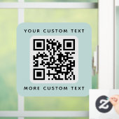 QR-Code benutzerdefinierter Text oben und unten bl Fensteraufkleber (Zuhause)