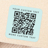 QR-Code benutzerdefinierter Text oberes hellblaues
