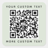 QR-Code benutzerdefinierter Text Oberlichter Quadratischer Aufkleber (Vorderseite)