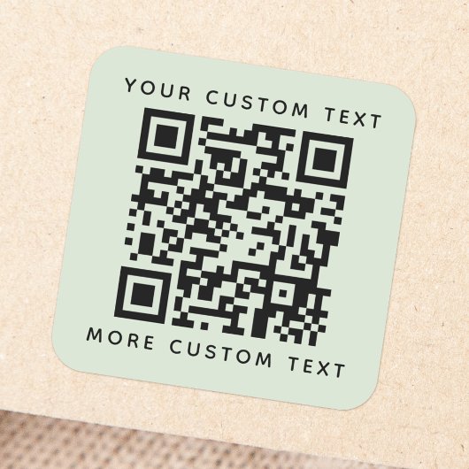 QR-Code benutzerdefinierter Text Oberlichter Quadratischer Aufkleber