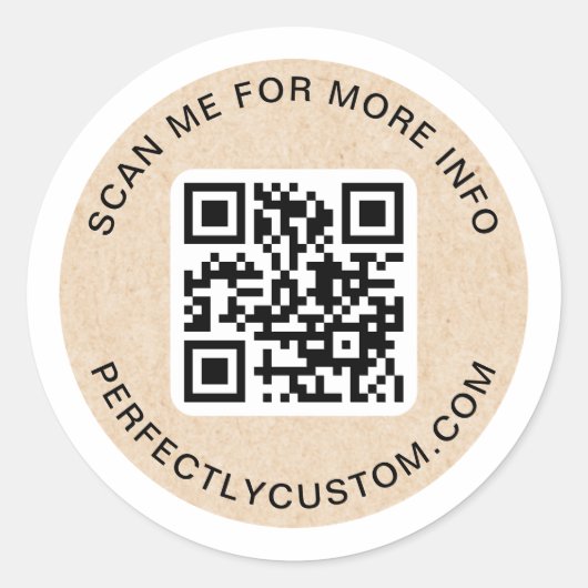 QR-Code benutzerdefinierter Text Runder Aufkleber (Vorderseite)