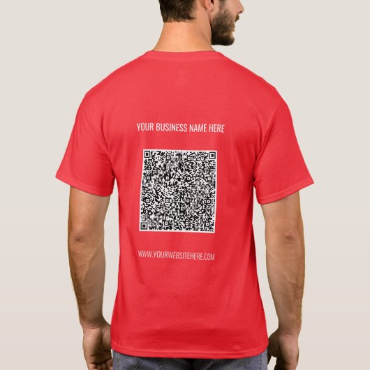 QR Code Benutzerdefinierter Text T - Shirt Werbege (Rückseite)
