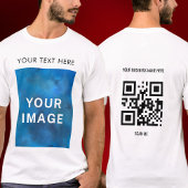 QR Code Benutzerdefinierter Text und Bildwerbung W T-Shirt