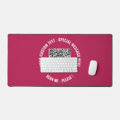 QR Code Benutzerdefinierter Text und Farbbeschrift Schreibtischunterlage (Tastatur & Maus)
