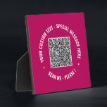 QR-Code Benutzerdefinierter Text und Farben für Ih Fotoplatte<br><div class="desc">Benutzerdefinierte Farben und Schriftart - Entwerfen Sie Ihre eigene Personalisierte Plaque mit Ihrem QR Code Scan Info Benutzerdefinierter Text abd Farben Personalisiert Werbe-Business oder Persönliche Moderne Plaques / Geschenk - Add your QR Code - Image - Foto oder Logo / und Text - Name oder andere Info / Nachricht -...</div>