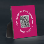 QR-Code Benutzerdefinierter Text und Farben für Ih Fotoplatte<br><div class="desc">Benutzerdefinierte Farben und Schriftart - Entwerfen Sie Ihre eigene Personalisierte Plaque mit Ihrem QR Code Scan Info Benutzerdefinierter Text abd Farben Personalisiert Werbe-Business oder Persönliche Moderne Plaques / Geschenk - Add your QR Code - Image - Foto oder Logo / und Text - Name oder andere Info / Nachricht -...</div>