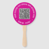 QR-Code benutzerdefinierter Text und Farben Handfä Fächer (Vorderseite)