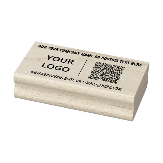 QR-Code benutzerdefinierter Text und Logo-Stempel Gummistempel (Stempel)