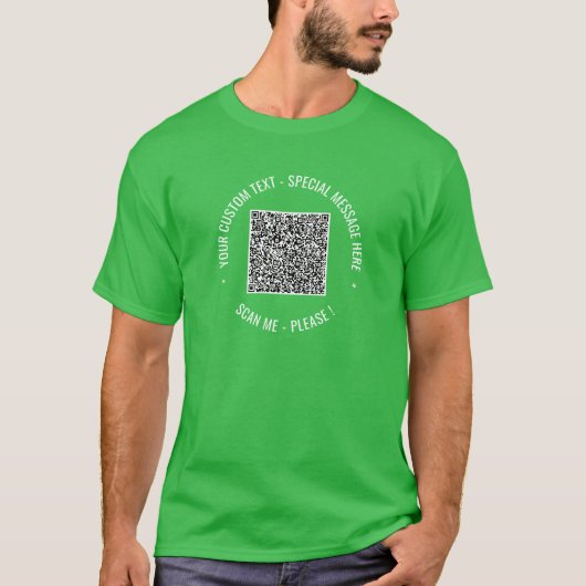 QR-Code Benutzerdefinierter Text und T - Shirt für (Vorderseite)