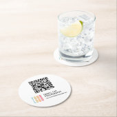 QR-Code benutzerdefiniertes Logo Geschäftsunterset Runder Pappuntersetzer (Vor Ort)