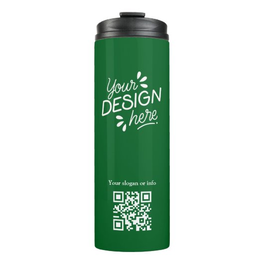 QR-Code benutzerdefiniertes Logo Grünes Thermotumb Thermosbecher (Vorderseite)