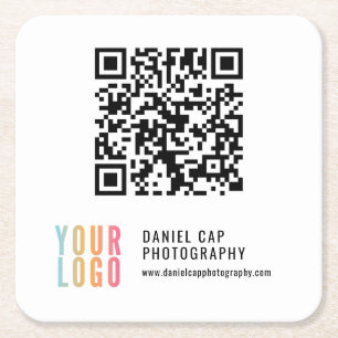 QR-Code benutzerdefiniertes Logo Werbeuntersetzer Rechteckiger Pappuntersetzer