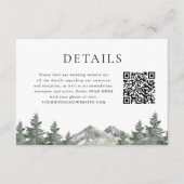QR Code Bergkiefernbaum Hochzeitdetails Begleitkarte (Vorderseite)