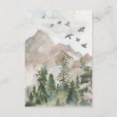 QR Code Bergwald Rustikale Hochzeitdetails Begleitkarte (Rückseite)