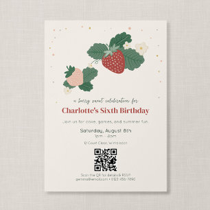QR-Code Berry Sweet Strawberry Geburtstag Einladung