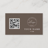 QR-Code Beruflich-braune klassische Logos Visitenkarte (Vorderseite)
