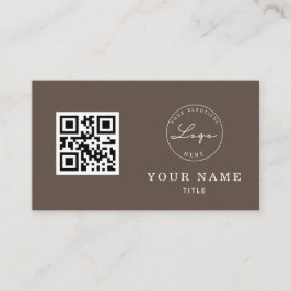 QR-Code Beruflich-braune klassische Logos Visitenkarte