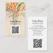 QR Code Beruflich Business Beige Karte (Vorne/Hinten)