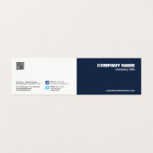 QR Code Beruflich Company Navy Minimalistisch Visitenkarten (Außenseite Aufgefaltet)