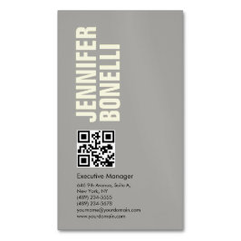 QR-Code beruflich minimalistisch fett grau Magnetische Visitenkarte