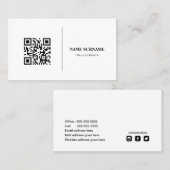 QR-Code, beruflich minimalistische soziale Medien Visitenkarte (Vorne/Hinten)