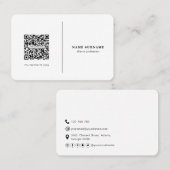 QR-Code, beruflich minimalistische soziale Medien Visitenkarte (Vorne/Hinten)