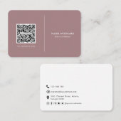 QR-Code beruflich minimalistischer Social Media Cl Visitenkarte (Vorne/Hinten)