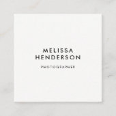 QR-Code Beruflich-Minimalweiß Quadratische Visitenkarte (Vorderseite)