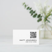 QR-Code Beruflich moderne weiße Visitenkarte (Stehend Vorderseite)