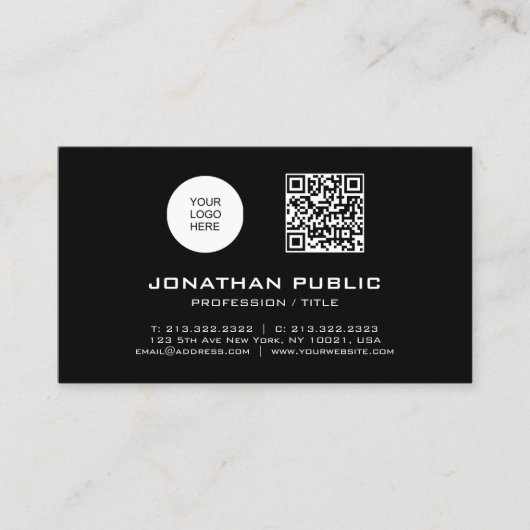 QR-Code Beruflich Moderner Vorlagenbarcode Visitenkarte (Vorderseite)