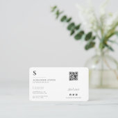QR-Code Beruflich Schwarz und Weiß hinzufügen Visitenkarte (Stehend Vorderseite)