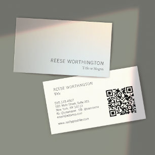 QR Code Beruflich Silver Elegant Modernster QR Cod Visitenkarte