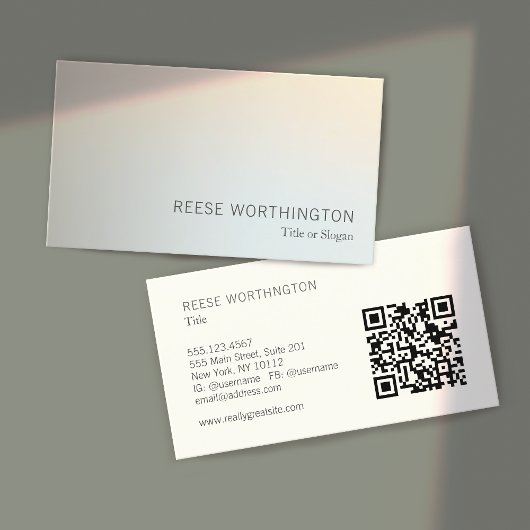 QR Code Beruflich Silver Elegant Modernster QR Cod Visitenkarte