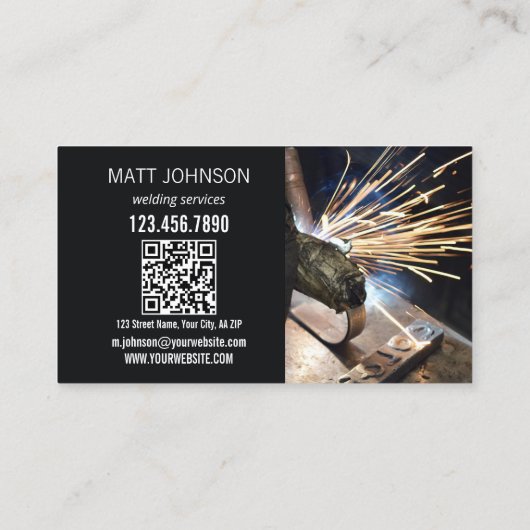 QR-Code beruflich Welder Visitenkarte (Rückseite)