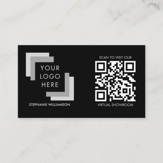 QR-Code Berufliche, benutzerdefinierte Logos Schwa Visitenkarte (Vorderseite)