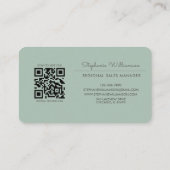 QR-Code Berufliche Logo-Sage Grün modern Visitenkarte (Rückseite)