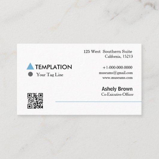 QR Code-berufliche moderne Geschäfts-Karte Visitenkarte (Vorderseite)