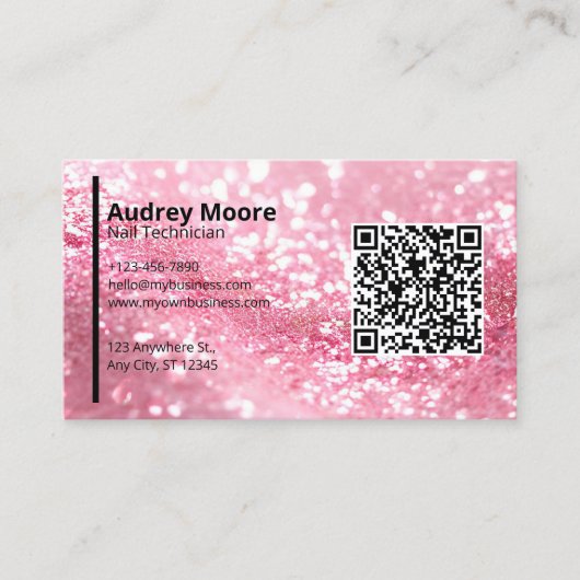 QR-Code Berufliche Nageltechniker Vorlagen Visitenkarte (Vorderseite)