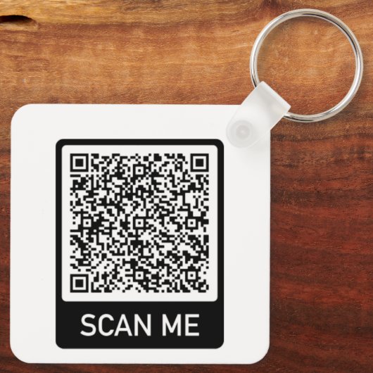 QR-Code - Berufliche Personalisierte Moderne scann Schlüsselanhänger (Rückseite)