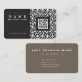 QR-Code berufliche schwarze Masche Visitenkarte (Vorne/Hinten)